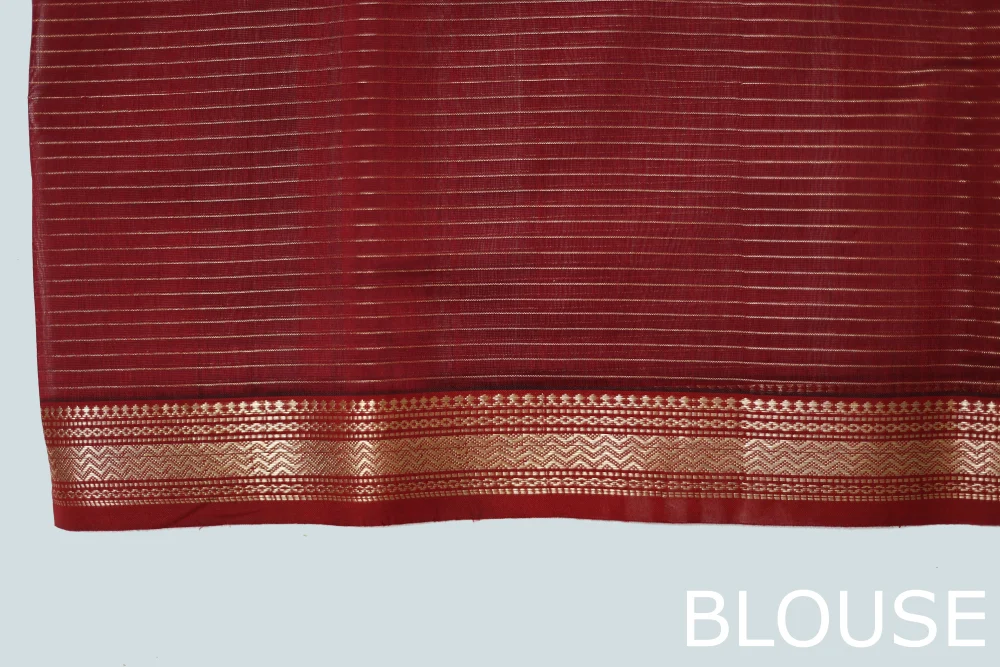 Magnetic Peacock Checkerd Zari handloom Saree with Tassels - Image 5